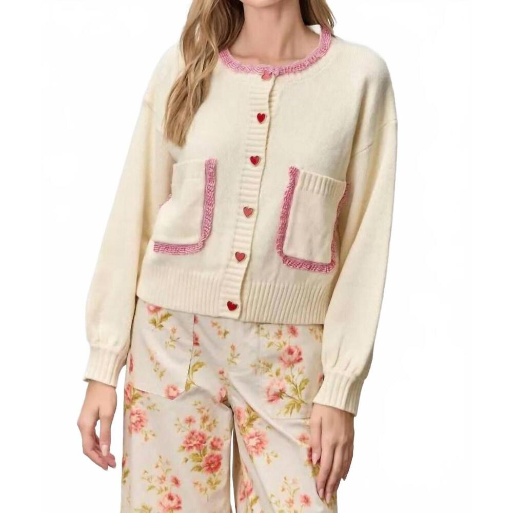 NEW POLAGRAM lucy cardigan in white